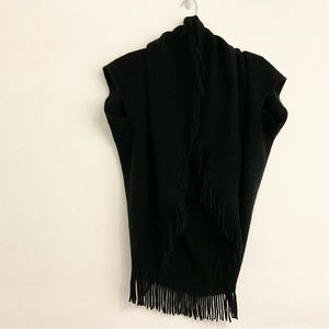 JADE Women Fringe Open Sweater Cardigan 100% Acrylic Black Size Medium / Large